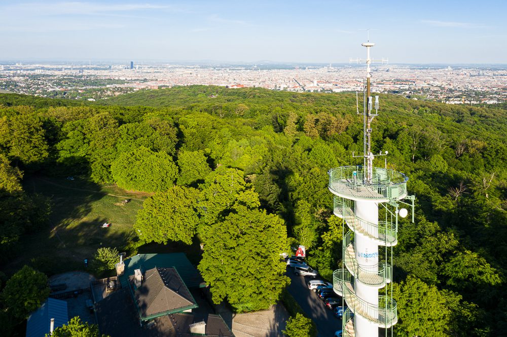 Luftaufnahme von Wien Jubiläumswarte