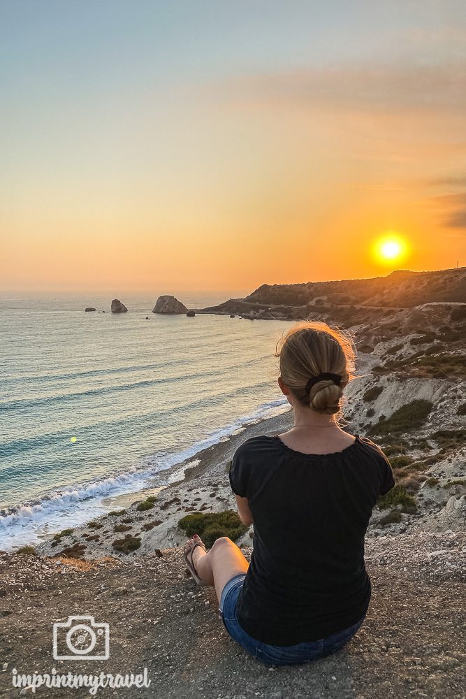 zypern sonnenuntergang stein der aphrodite